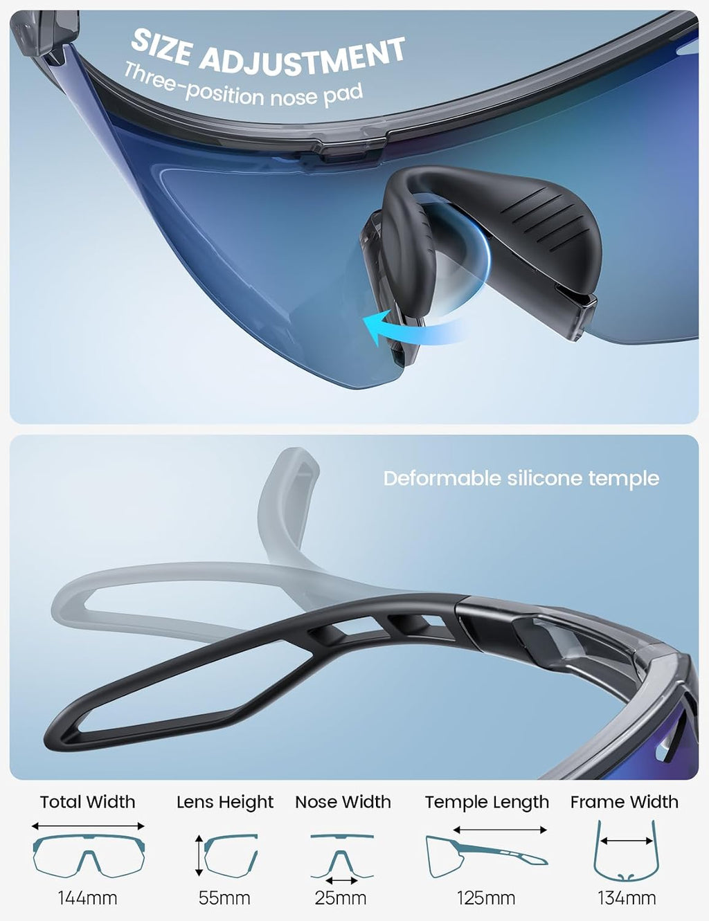 Lamicall 24g Polarized Sports Sunglasses for Men Women - UV400 Protection Sun Glasses for Baseball Running Cycling Fishing Jansha Store