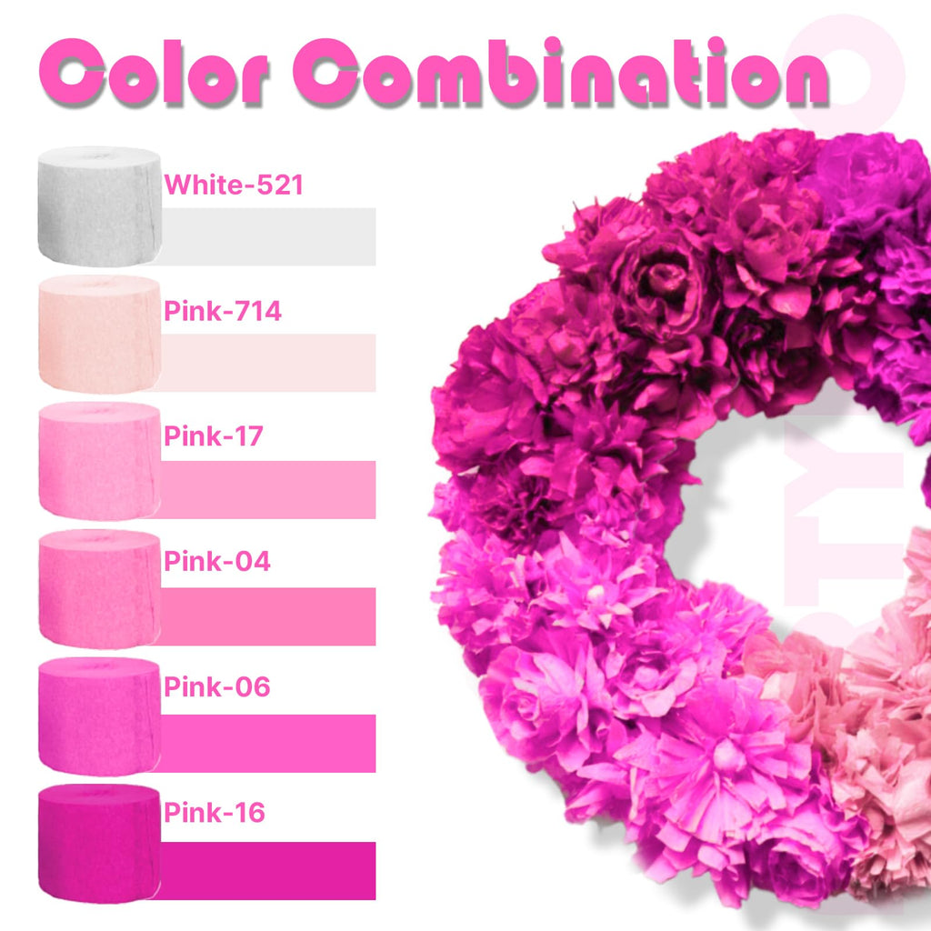 PartyWoo Pastel Crepe Paper Streamers 6 Rolls 492 FT Streamers Jansha Store