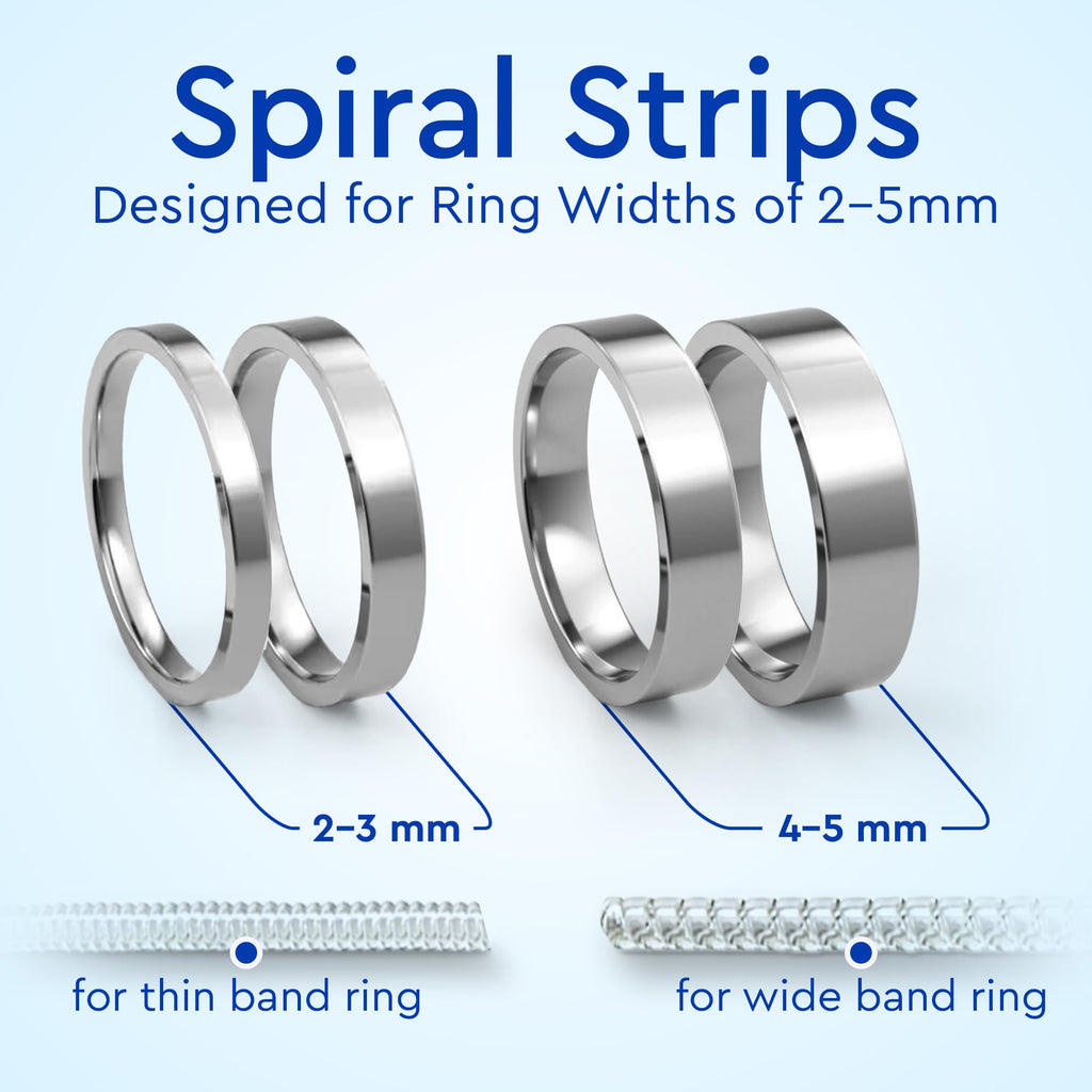 Ring Sizers for Loose Rings – Clip Ring Adjusters in 8 Sizes, Fits Flat Bands Up to 8 mm, Invisible Ring Guards for Women & Men Jansha Store
