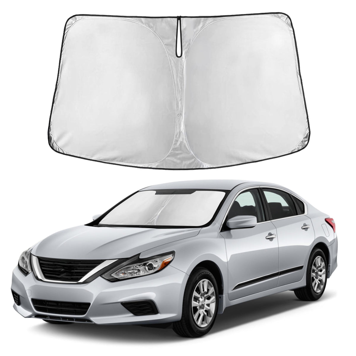Autovir Windshield Sun Shade, Foldable Car Window Shades, 280T Visor Shade Jansha Store