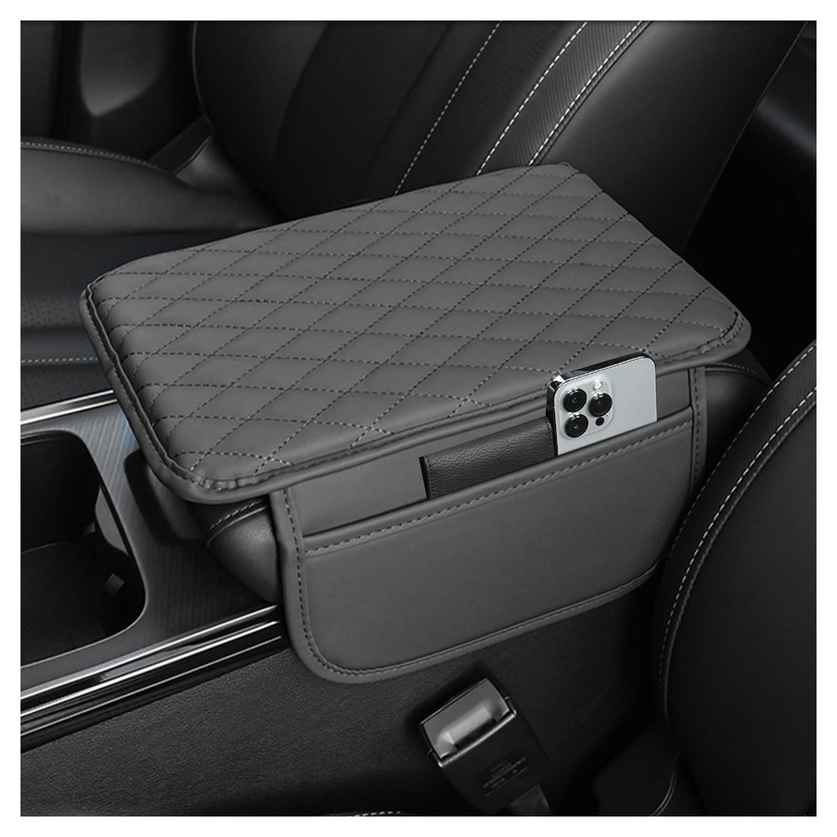 Stacool Upgraded Car Center Console Cover,Microfiber Leather Car Armrest Cover Cushion with 2 Storage Bags,Universal Car Armrest Storage Box (Brown) Jansha Store