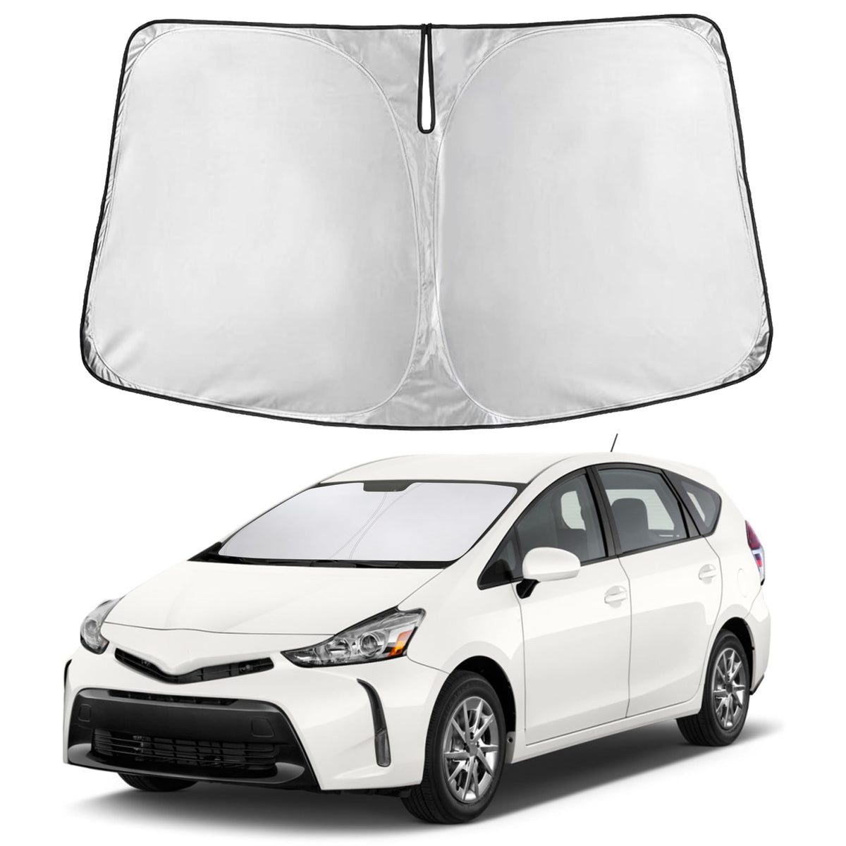 Autovir Windshield Sun Shade, Foldable Car Window Shades, 280T Visor Shade Jansha Store