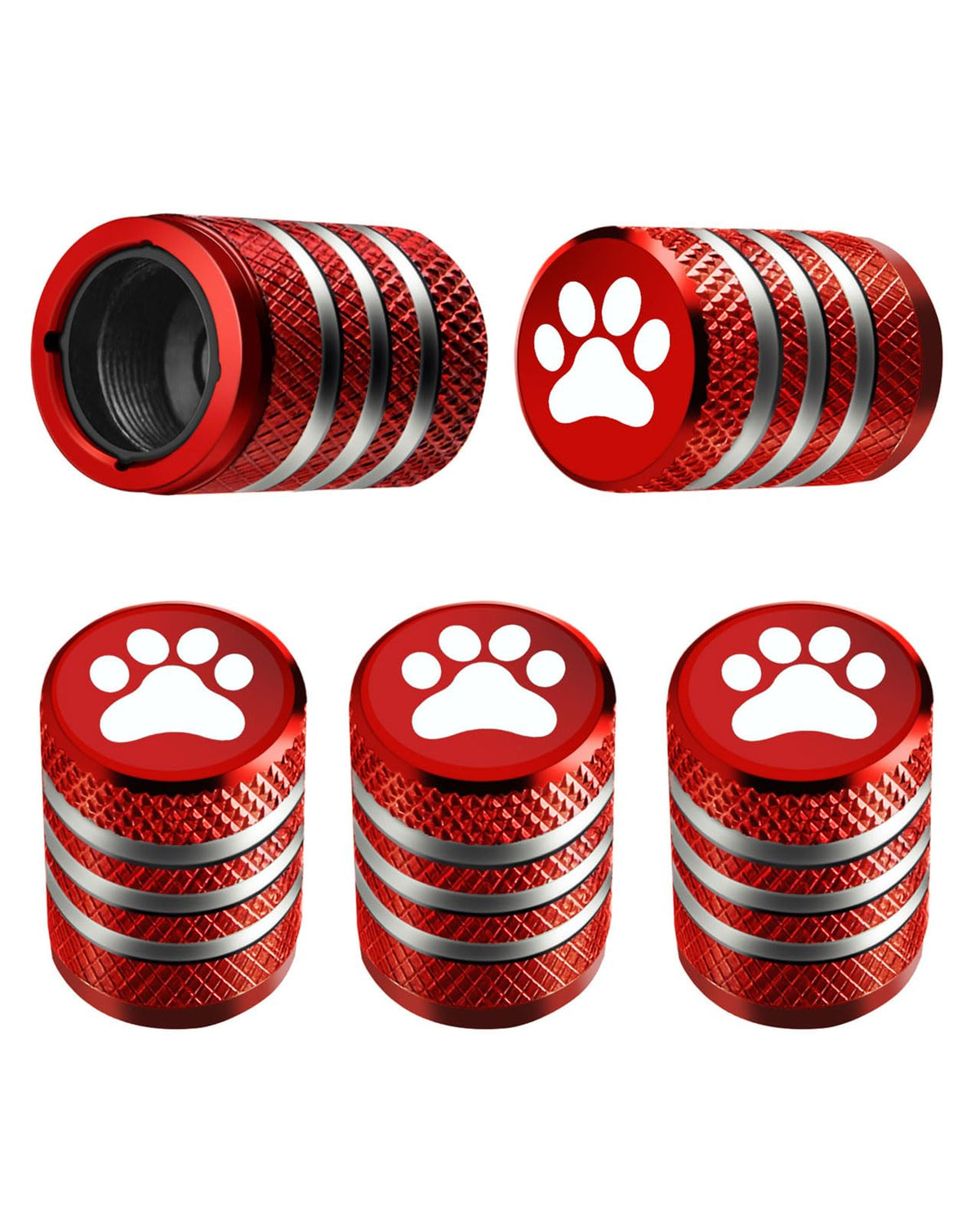DECURCAR Tire Valve Stem Caps 5 Pack American Flag - Black Jansha Store