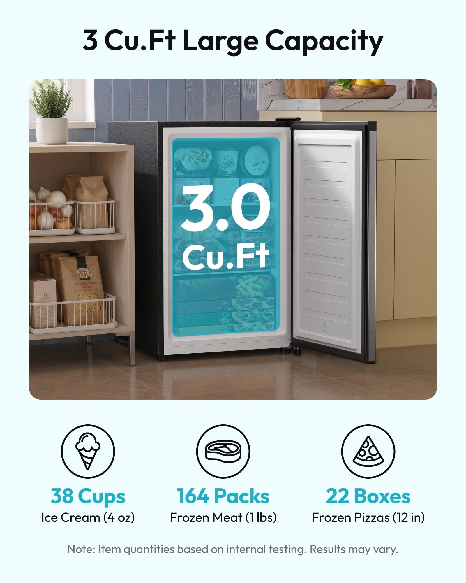 EUHOMY 2.1 Cu.ft Upright Freezer, Reversible Door Mini Freezer, Silver Jansha Store