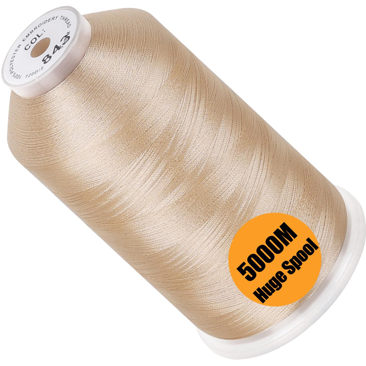 New brothread 5000M Huge Spool Embroidery Machine Thread - White Jansha Store