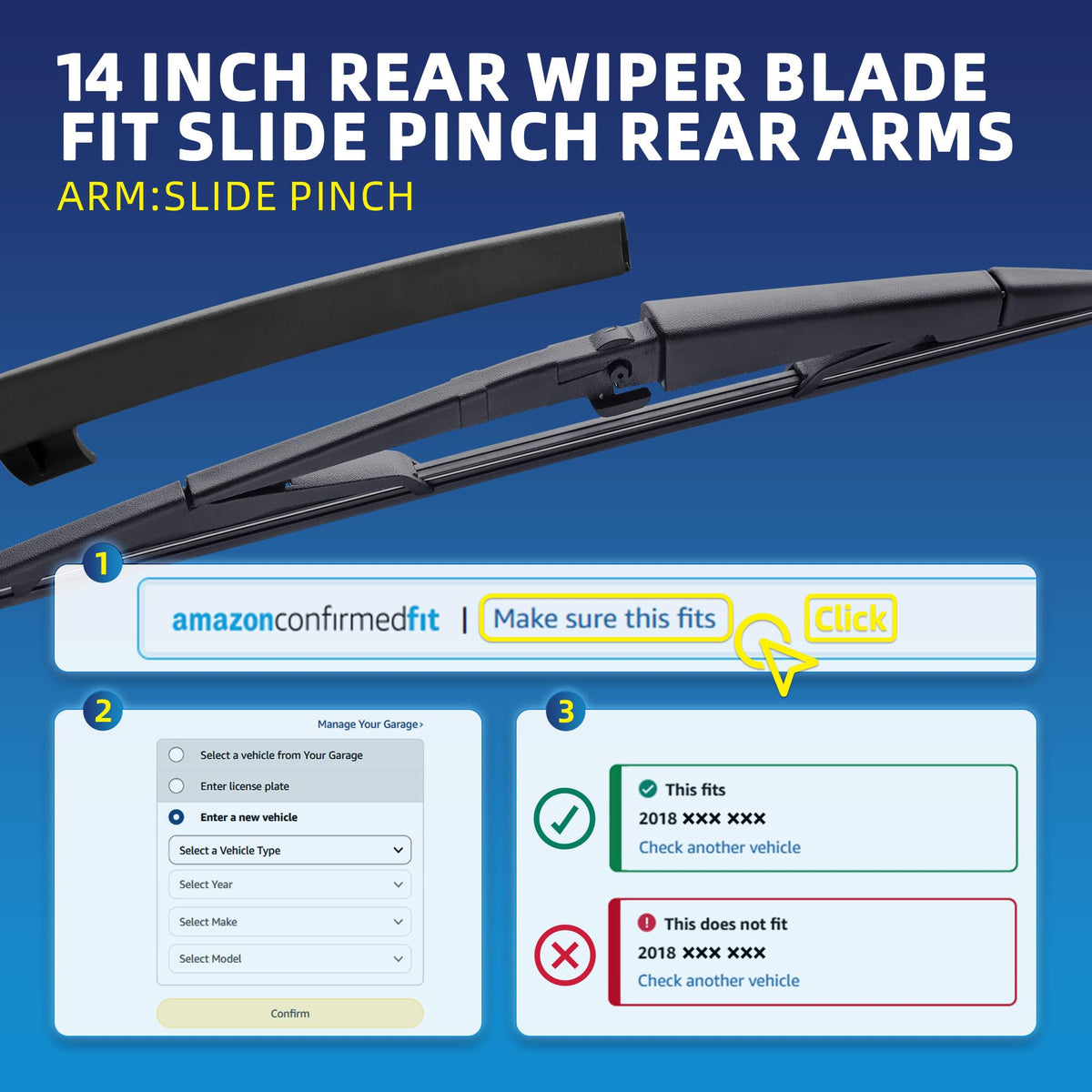5 PLUS RearQuiet 12 Inch Rear Wiper Blade,OEM Replacement Rear Window Wiper Jansha Store