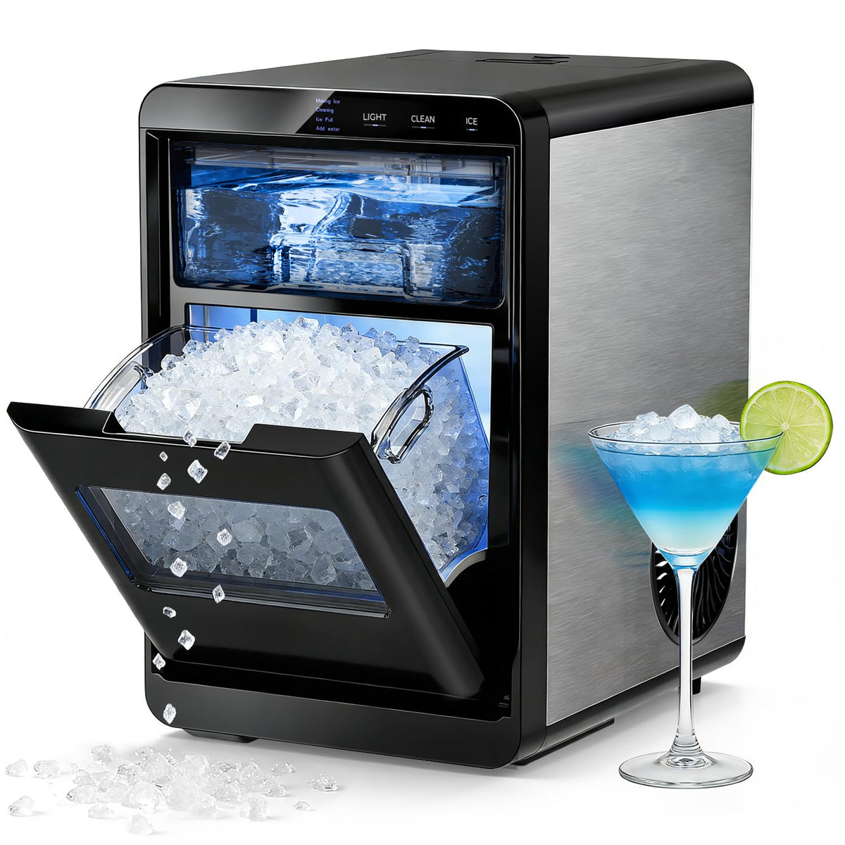 Countertop Ice Maker Machine, 8 Ice Cubes in 6 mins, 26lb/Day Bullet Ice with 2 Sizes- Portable Mini, Energy Saving & Basket/Scoop for Home/Party/Travel/Camping/Bar,Purple Jansha Store