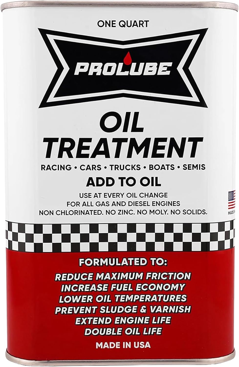 Prolube Oil Treatment - Engine Oil Additive for Gas & Diesel Engines - Reduces Wear, Noise, Vibration - Boosts Fuel Economy & Horsepower - Works on Transmissions & Differentials (1QT) Jansha Store