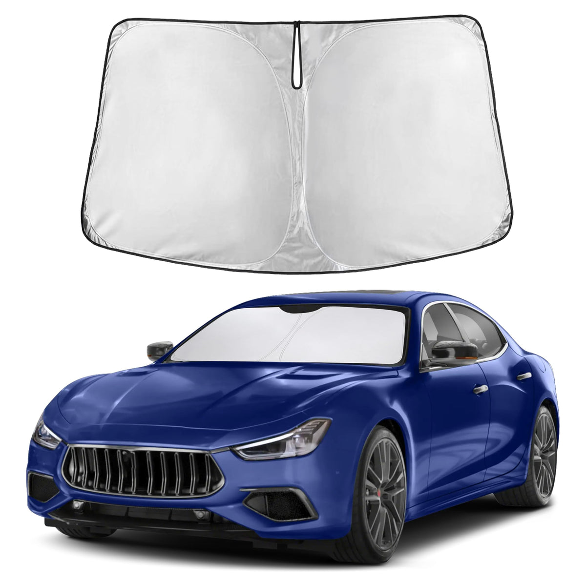 Autovir Windshield Sun Shade, Foldable Car Window Shades, 280T Visor Shade Jansha Store