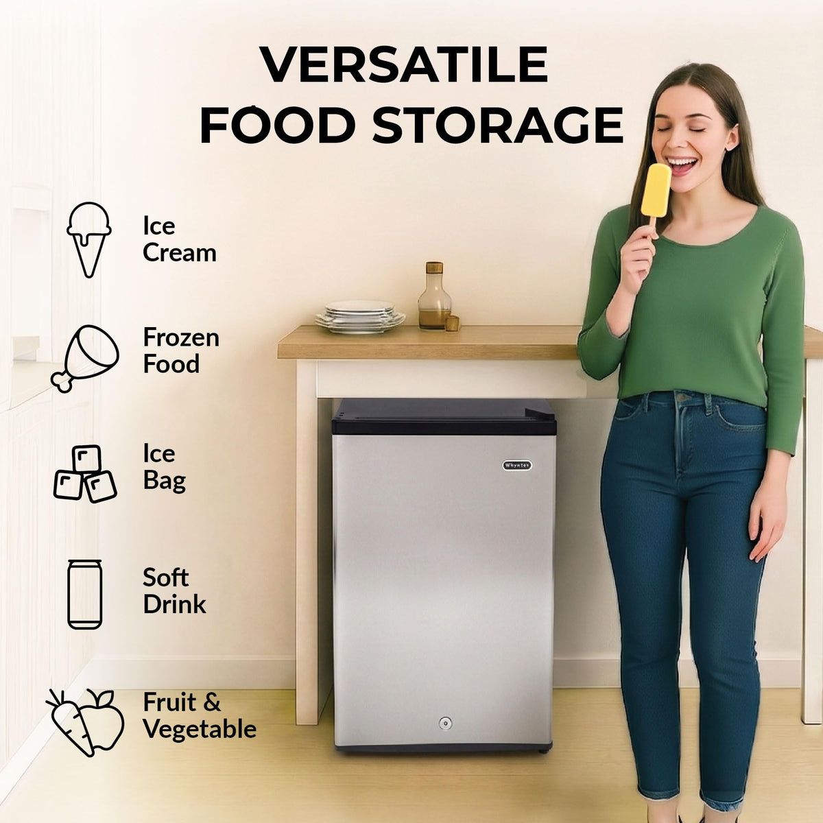 Whynter Upright Mini Freezer, 1.1 Cu Ft, Silver, CUF-112SS Jansha Store