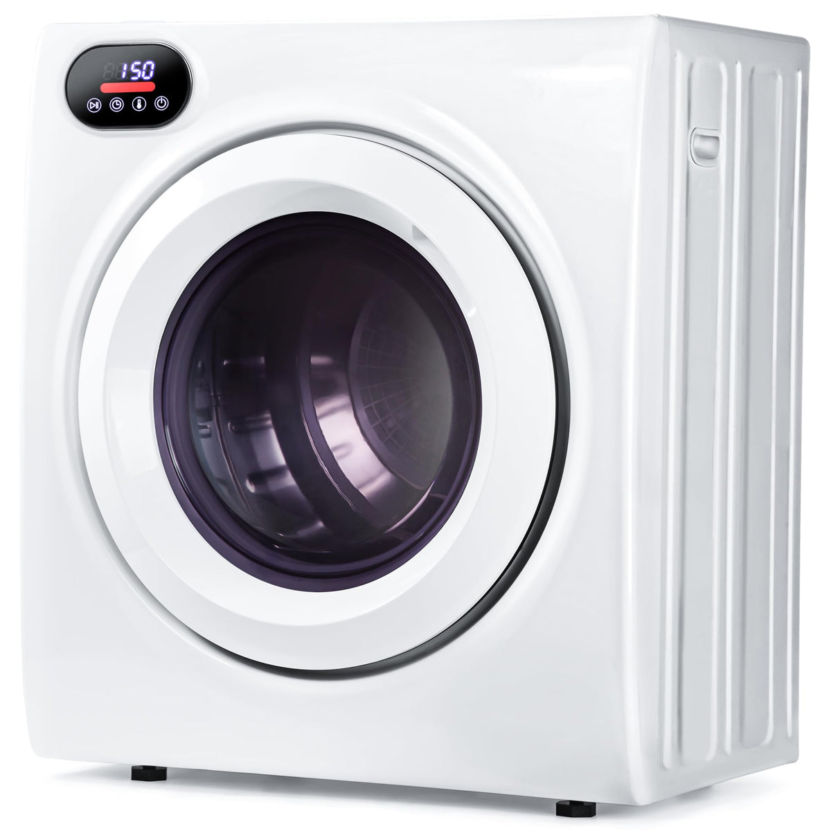 Euhomy Compact Laundry Dryer, 3.5 cu ft Front Load Stainless Steel Clothes Dryers With Exhaust Pipe, 1500W, LCD Control Panel Four-Function Portable Dryer For Apartments, Home, Dorm, White Jansha Store