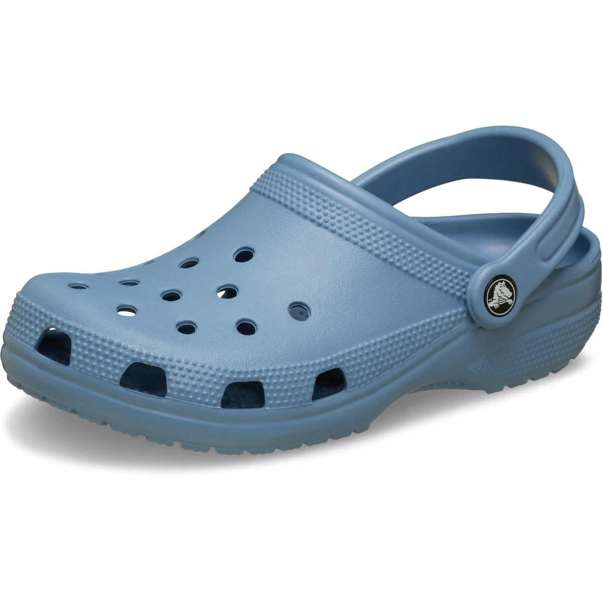 Clog shown from a low angle, highlighting the thick sole and rounded toe