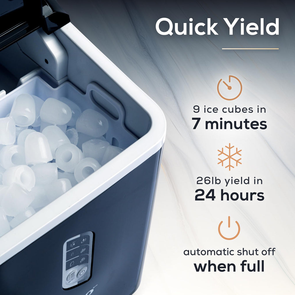 Igloo Premium Self-Cleaning Countertop Ice Maker Machine, Handled Portable Ice Maker, Produces 26 lbs. in 24 hrs. with Ice Cubes Ready in 6-8 Minutes, Comes with Ice Scoop and Basket Jansha Store