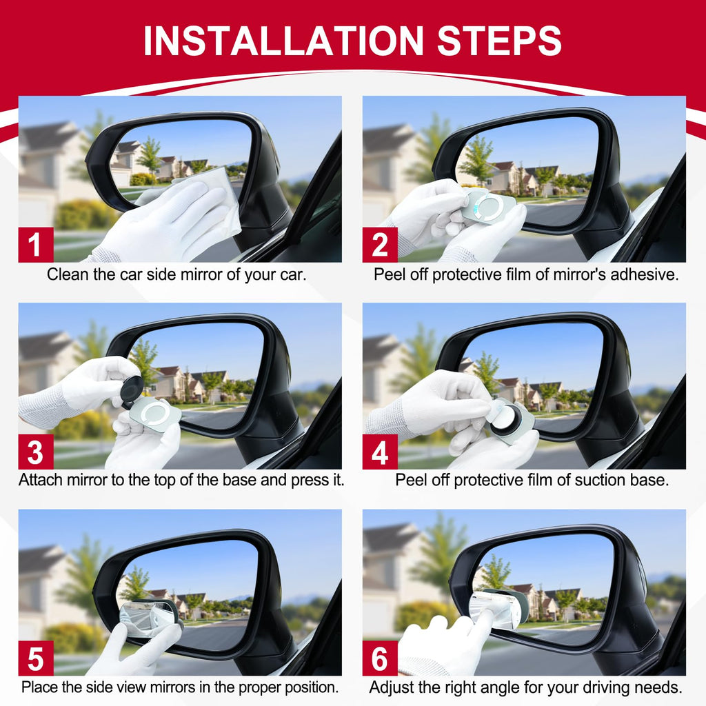 LivTee Blind Spot Mirror, 2" Round HD Glass Frameless Convex Rear View Mirrors Exterior Accessories with Wide Angle Adjustable Stick for Car SUV and Trucks, Pack of 2 Jansha Store