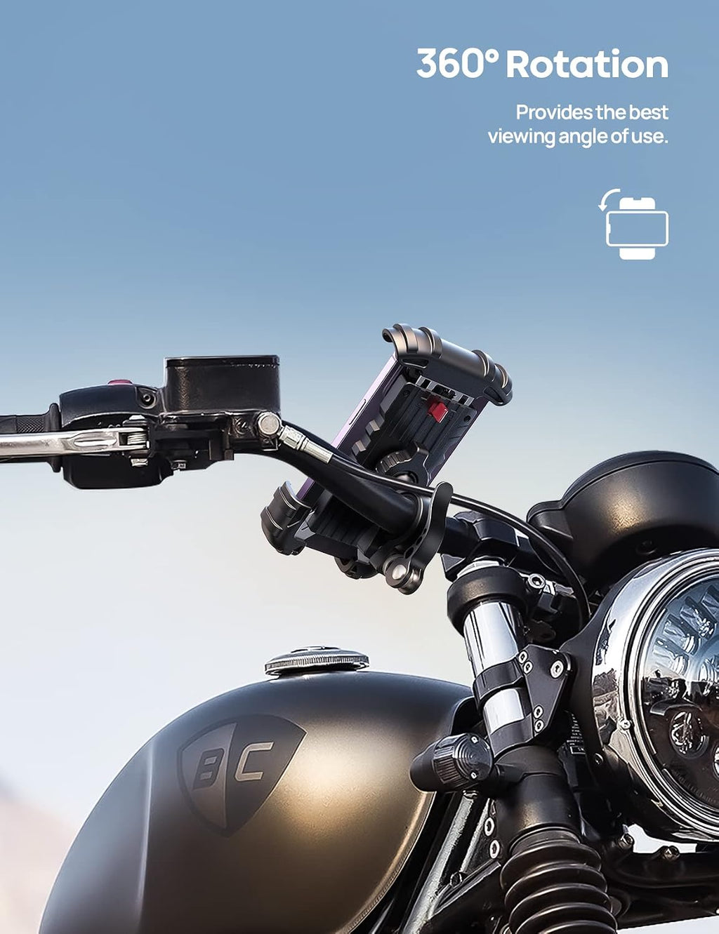 Lamicall Bike Phone Holder Motorcycle Mount - One-Hand Operation, Lockable Jansha Store