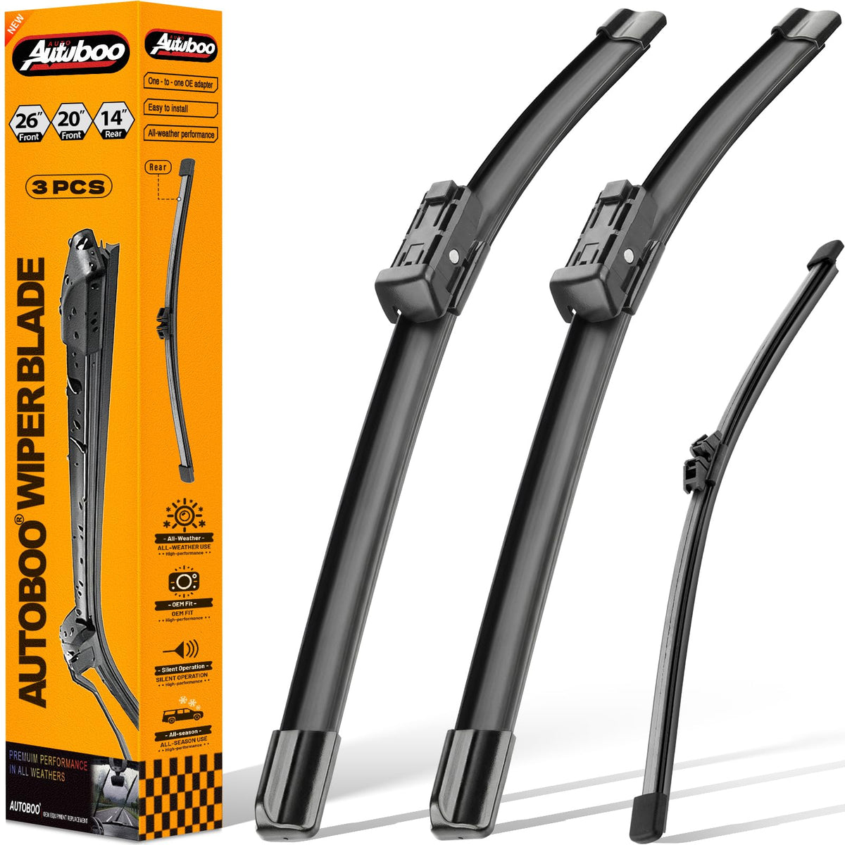 AUTOBOO Windshield Wiper Blade Replacement for Toyota RAV4 Mazda 5 Jansha Store