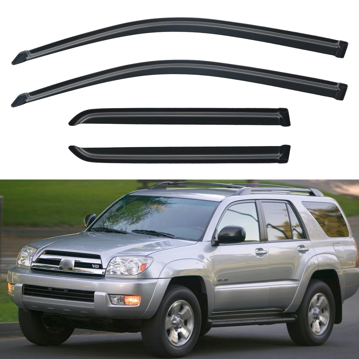 Window Visors Rain Guards for 2015-2026 Ford F150 Crew/SuperCrew Cab Jansha Store