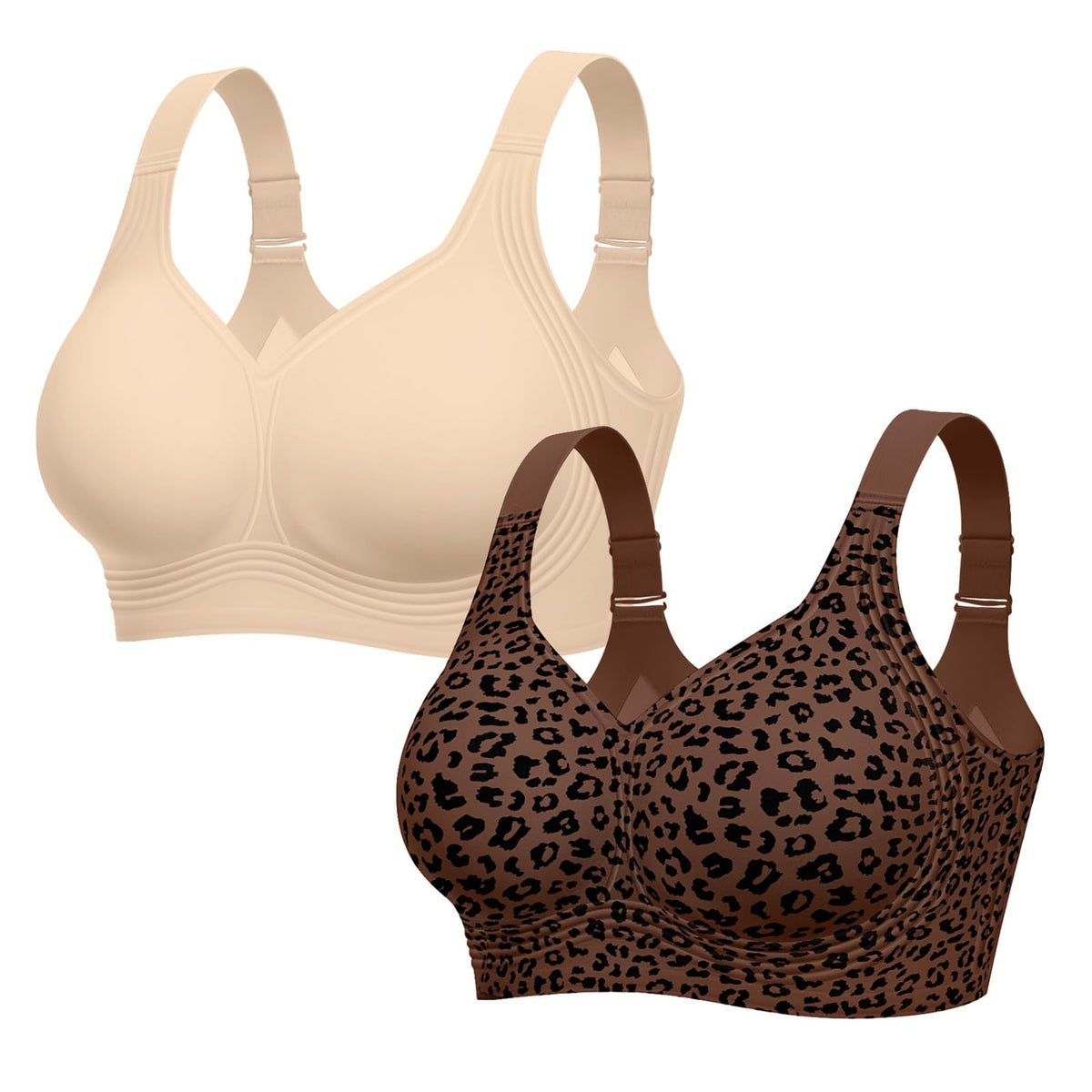 Wireless jelly bra in charcoal grey with full-coverage cups and wide straps