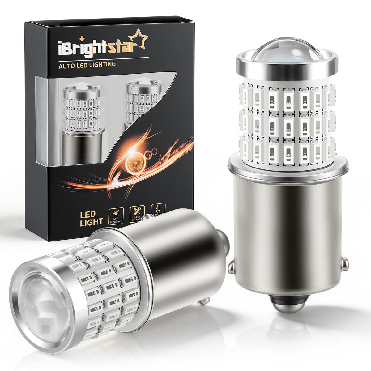 iBrightstar 3157 LED Bulb White, 4157 3156 LED Reverse Light Bulbs Super Bright for Tail Brake Lights Backup Lights Turn Signal Lights, 2 Pack Jansha Store