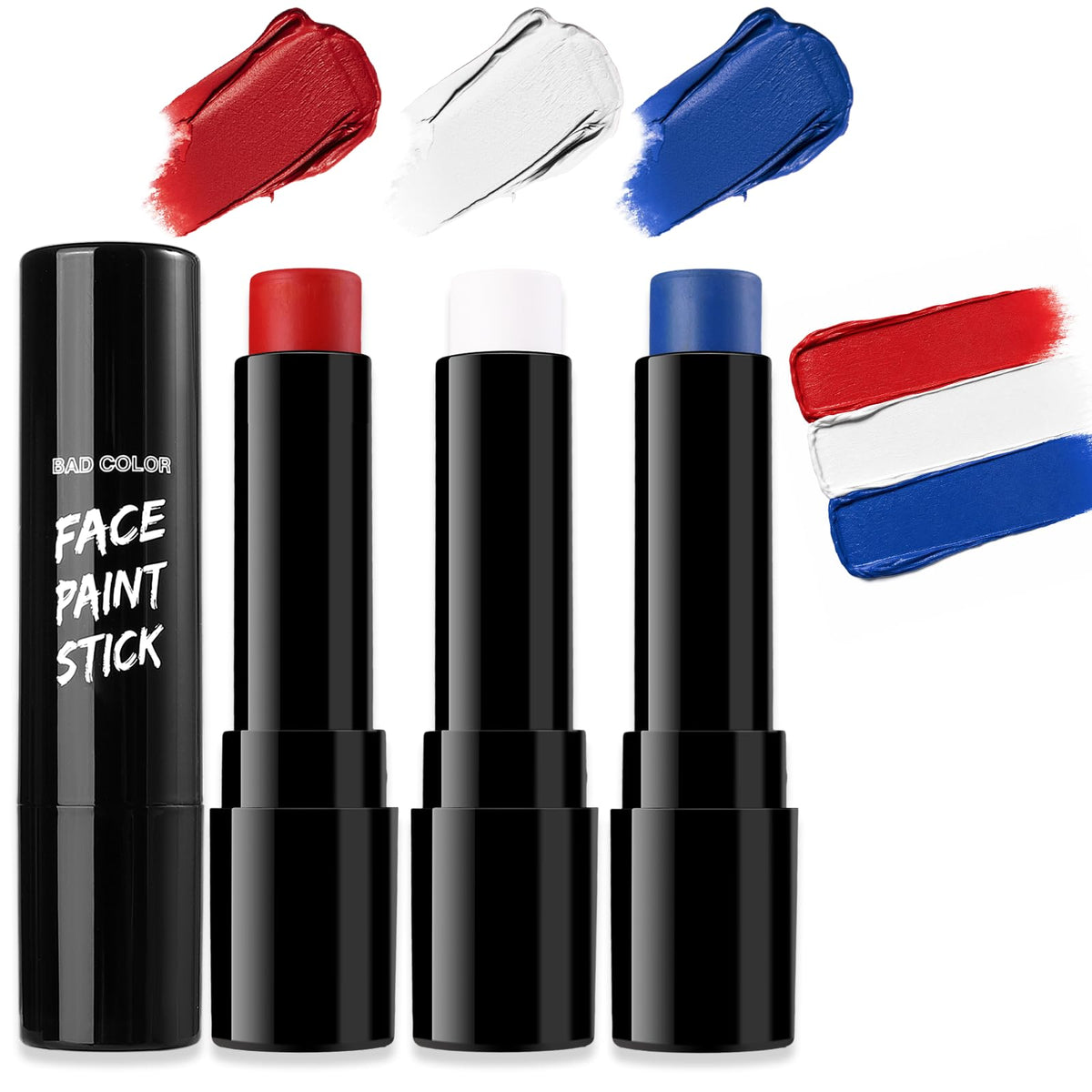 BADCOLOR Black Cream-Blendable Face Body Paint Stick for Adults Children Eye Black Softball Football Baseball Sports , Non-Toxic Hypoallergenic for Halloween SFX Makeup Cosplay Joker Costume Parties Jansha Store