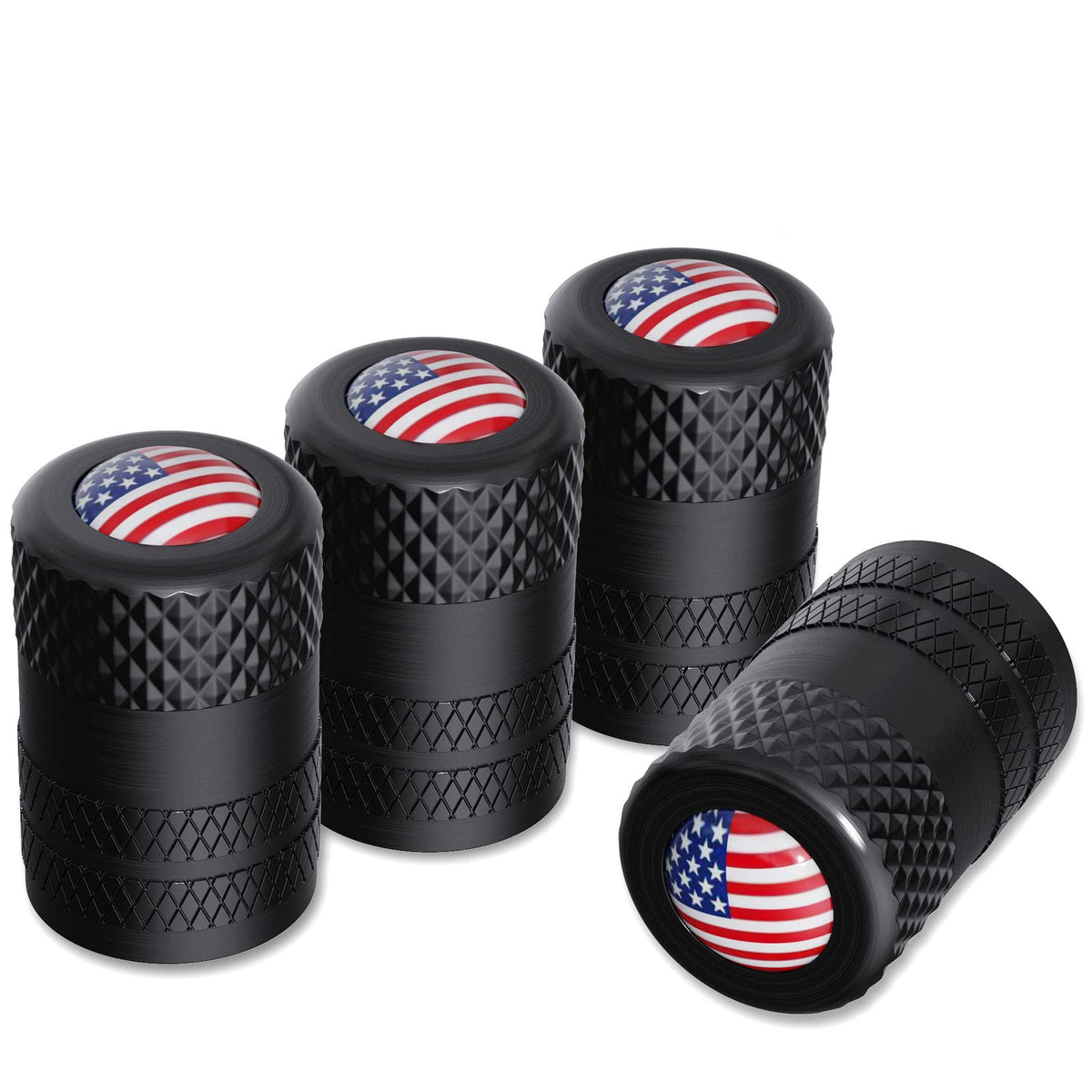 CKAuto Tire Valve Stem Caps, Aluminum Black, 4 pcs/Pack Jansha Store