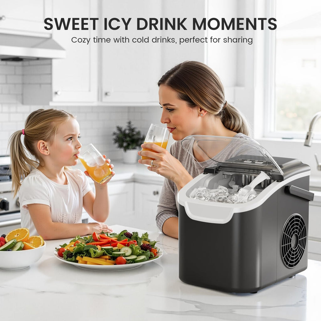 Crzoe Countertop Ice Maker, 26Lbs/24H, 2 Sizes of Ice, Self-Cleaning,Green Jansha Store
