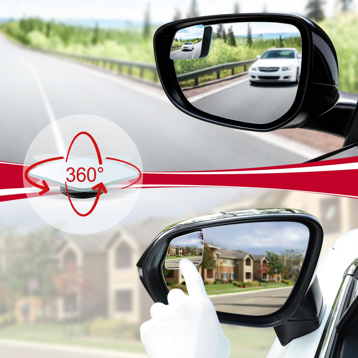 LivTee Blind Spot Mirror, 2" Round HD Glass Frameless Convex Rear View Mirrors Exterior Accessories with Wide Angle Adjustable Stick for Car SUV and Trucks, Pack of 2 Jansha Store