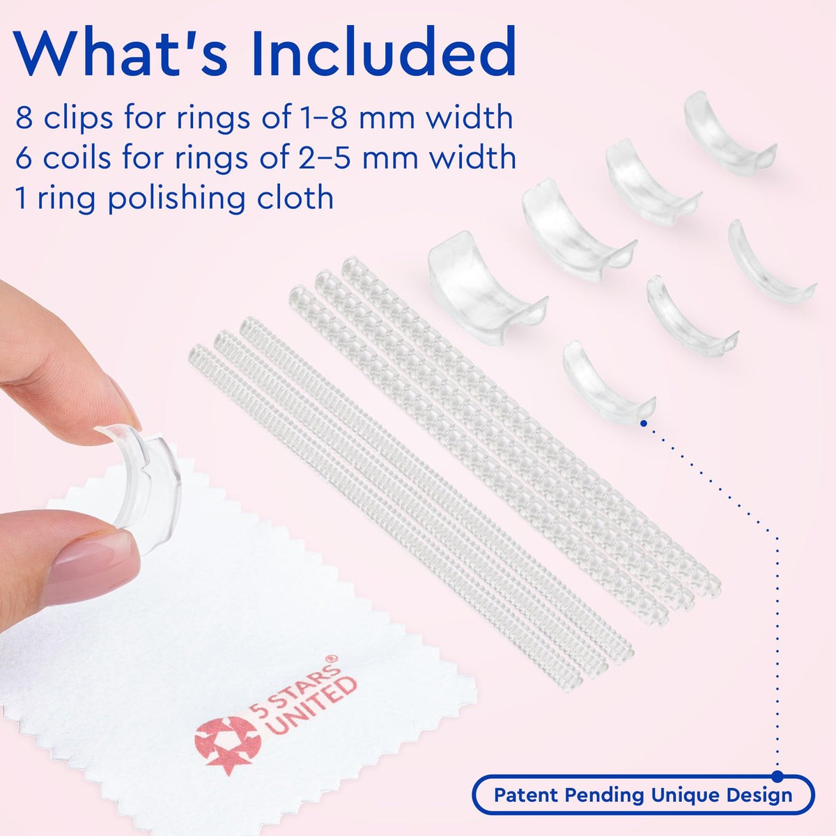 Ring Sizers for Loose Rings – Clip Ring Adjusters in 8 Sizes, Fits Flat Bands Up to 8 mm, Invisible Ring Guards for Women & Men Jansha Store