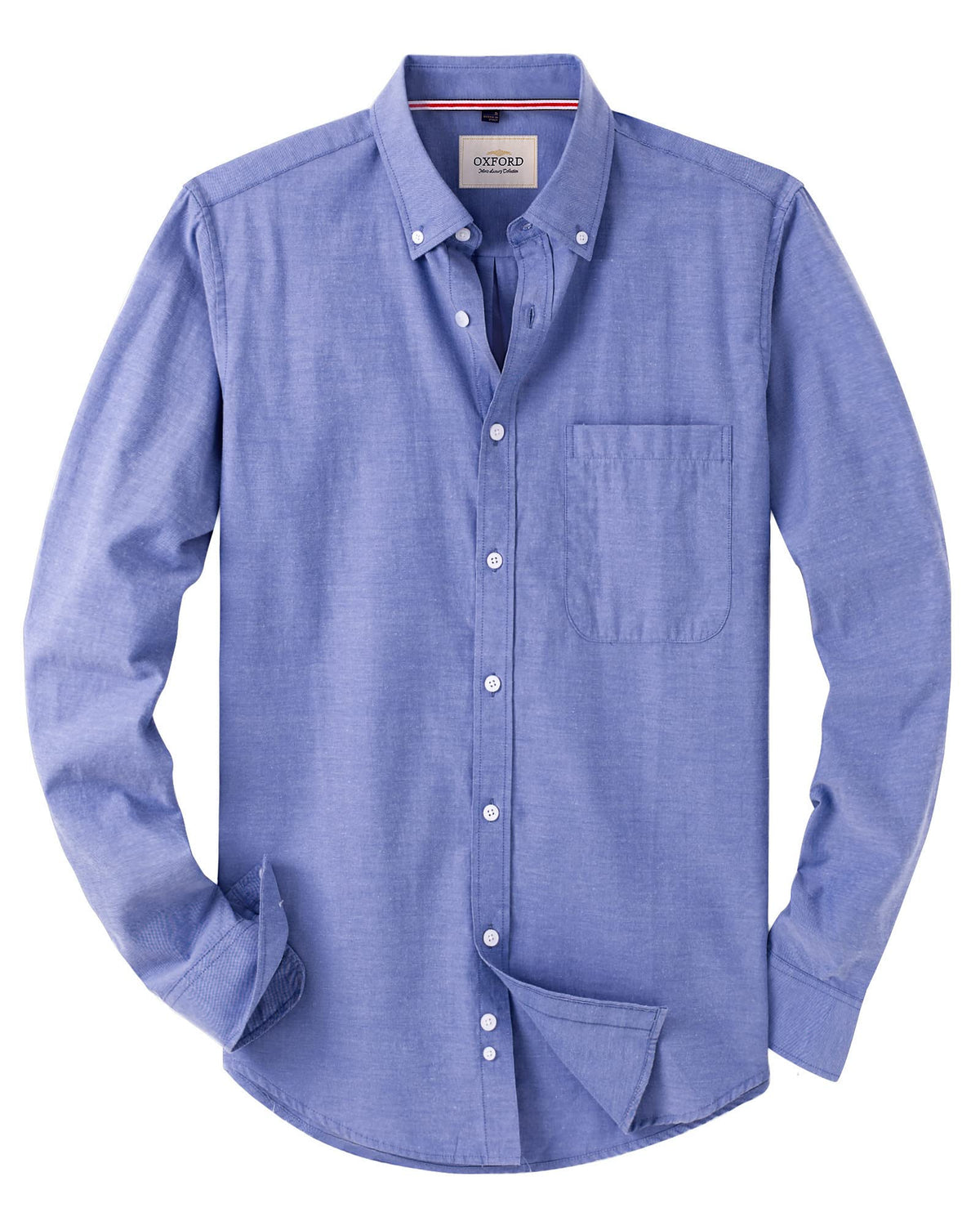 Alimens & Gentle Mens Solid Oxford Shirt Long Sleeve Dress Shirt Work Casual Button Down Shirts with Pocket Jansha Store