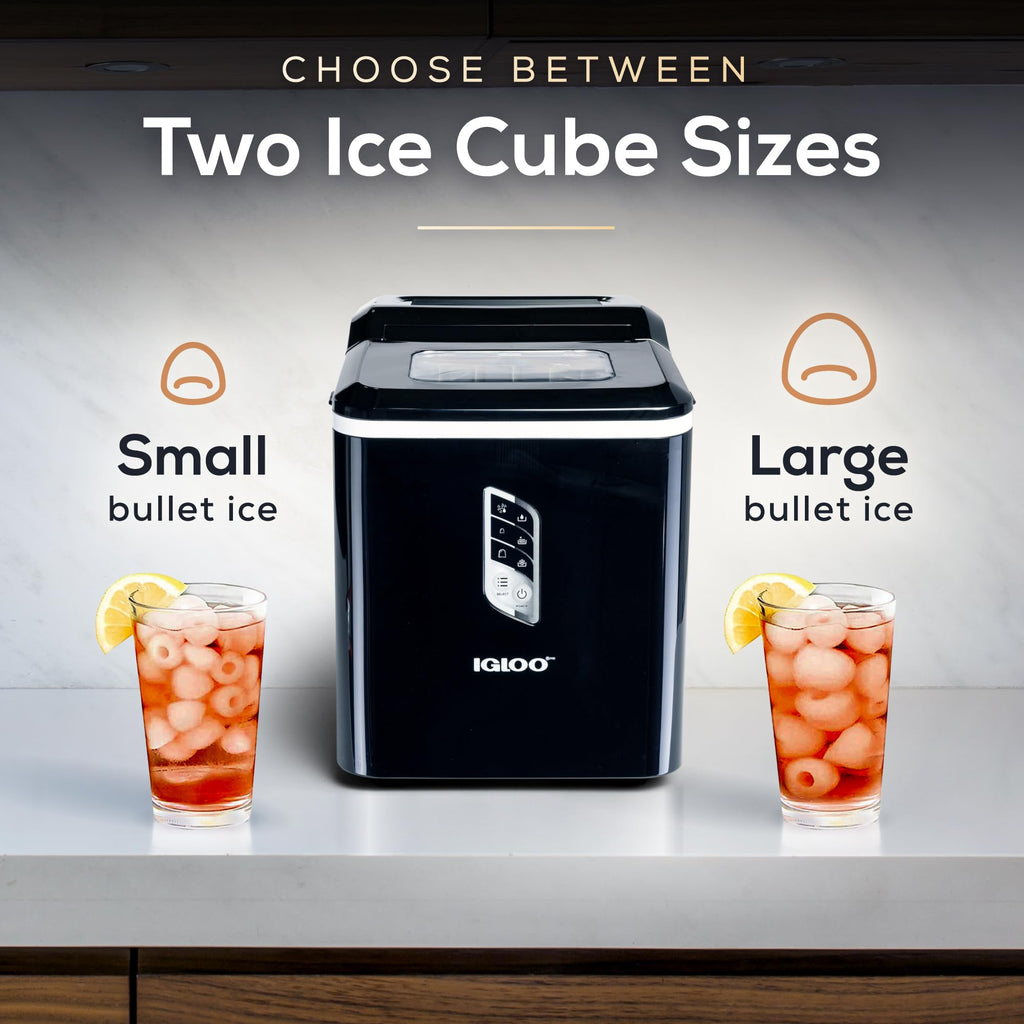 Igloo Premium Self-Cleaning Countertop Ice Maker Machine, Handled Portable Ice Maker, Produces 26 lbs. in 24 hrs. with Ice Cubes Ready in 6-8 Minutes, Comes with Ice Scoop and Basket Jansha Store