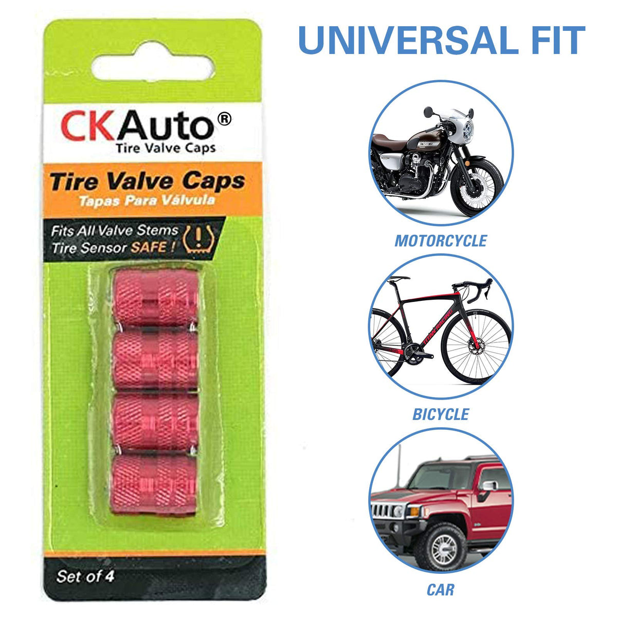 CKAuto Tire Valve Stem Caps, Aluminum Black, 4 pcs/Pack Jansha Store