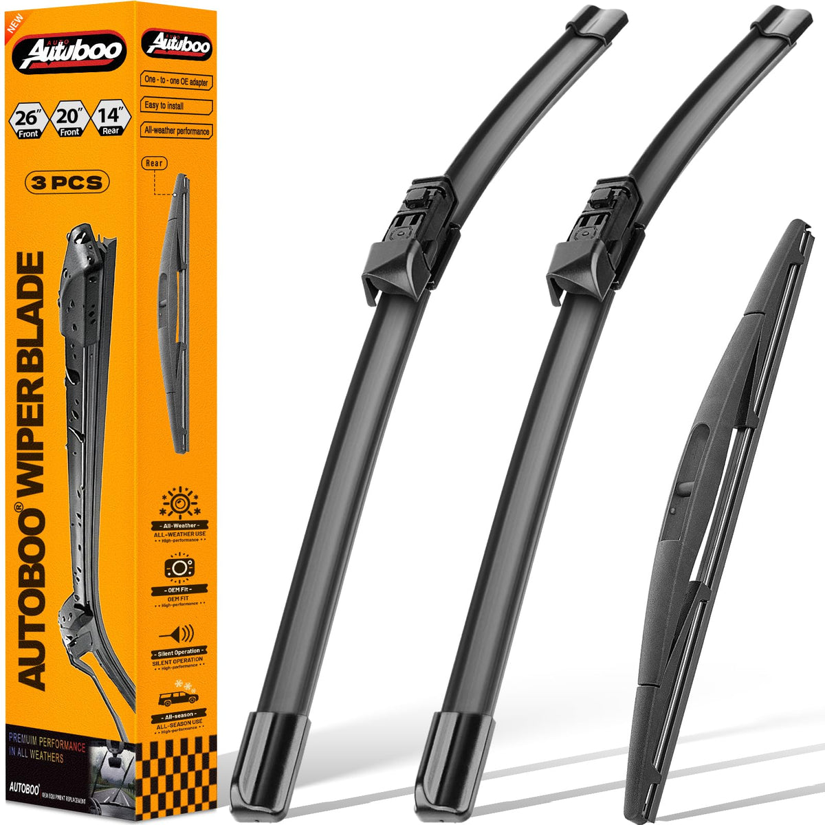 AUTOBOO Windshield Wiper Blade Replacement for Toyota RAV4 Mazda 5 Jansha Store