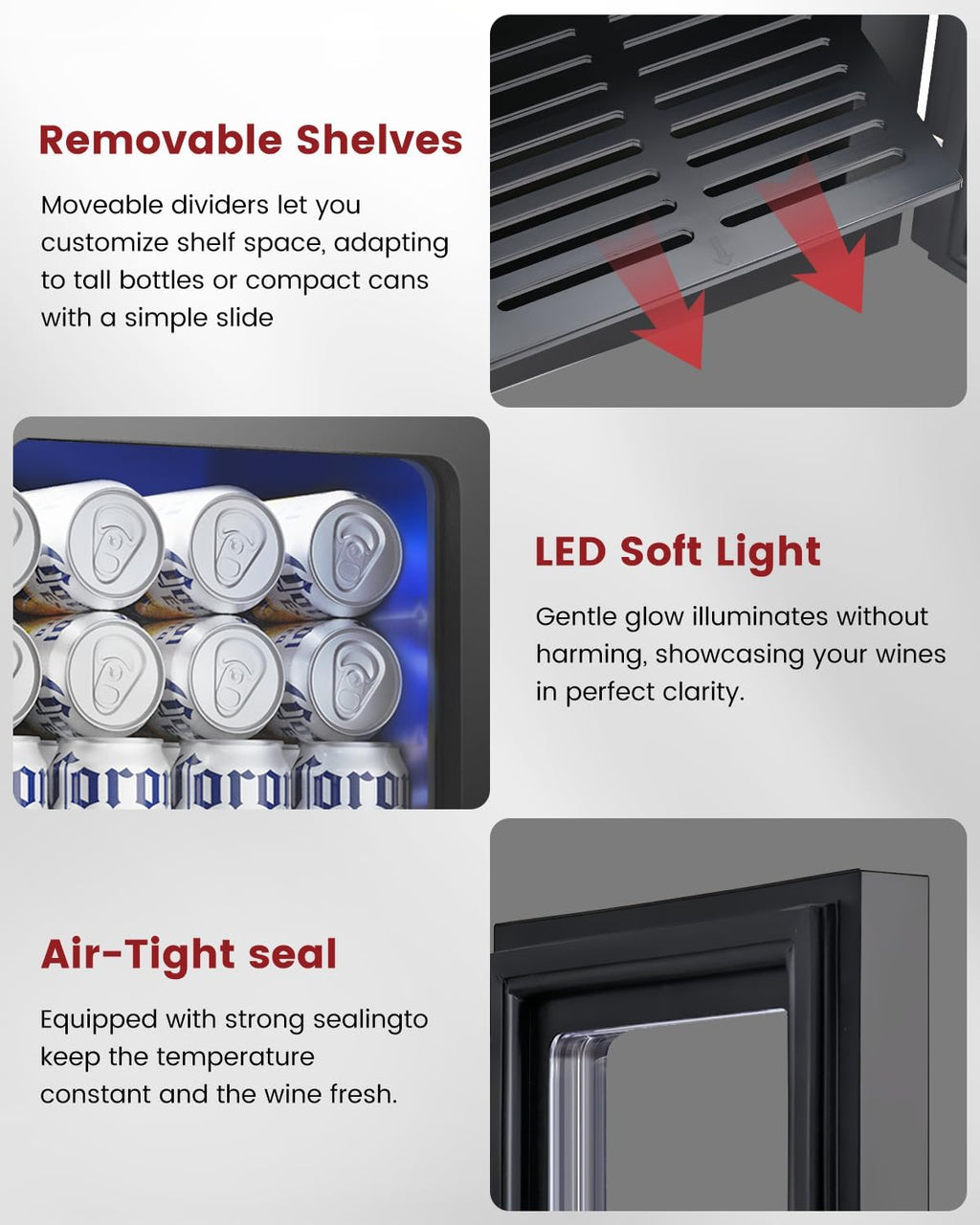 Feelfunn 24 Can Beverage Refrigerator, Mini Fridge, Black Jansha Store
