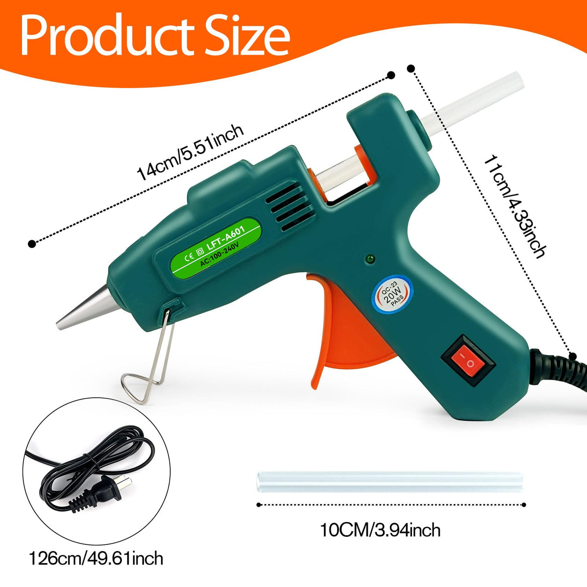SHJADE Hot Glue Gun with 30 Glue Sticks, 20W Mini Hot Melt Gun Kit(White) Jansha Store