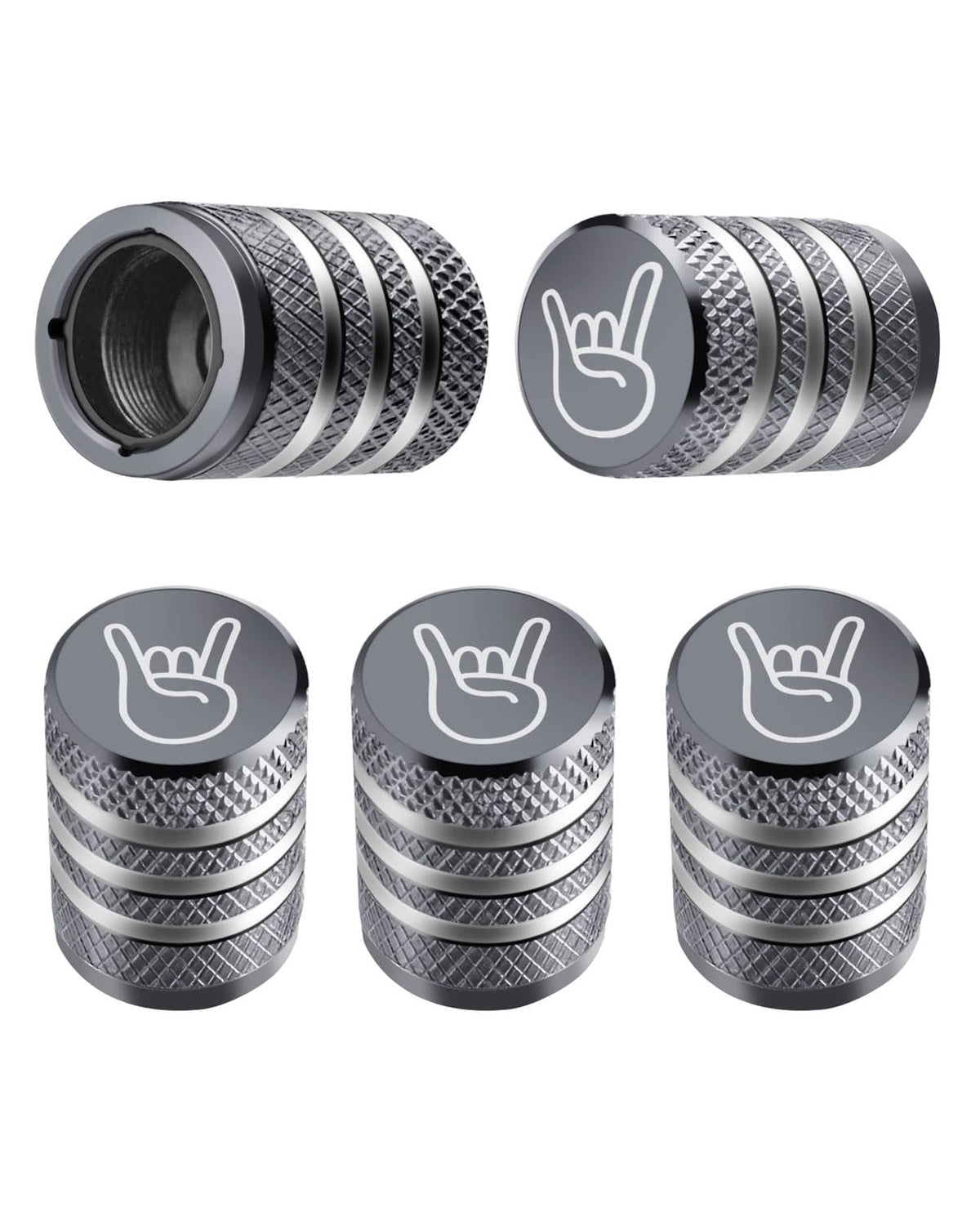 DECURCAR Tire Valve Stem Caps 5 Pack American Flag - Black Jansha Store