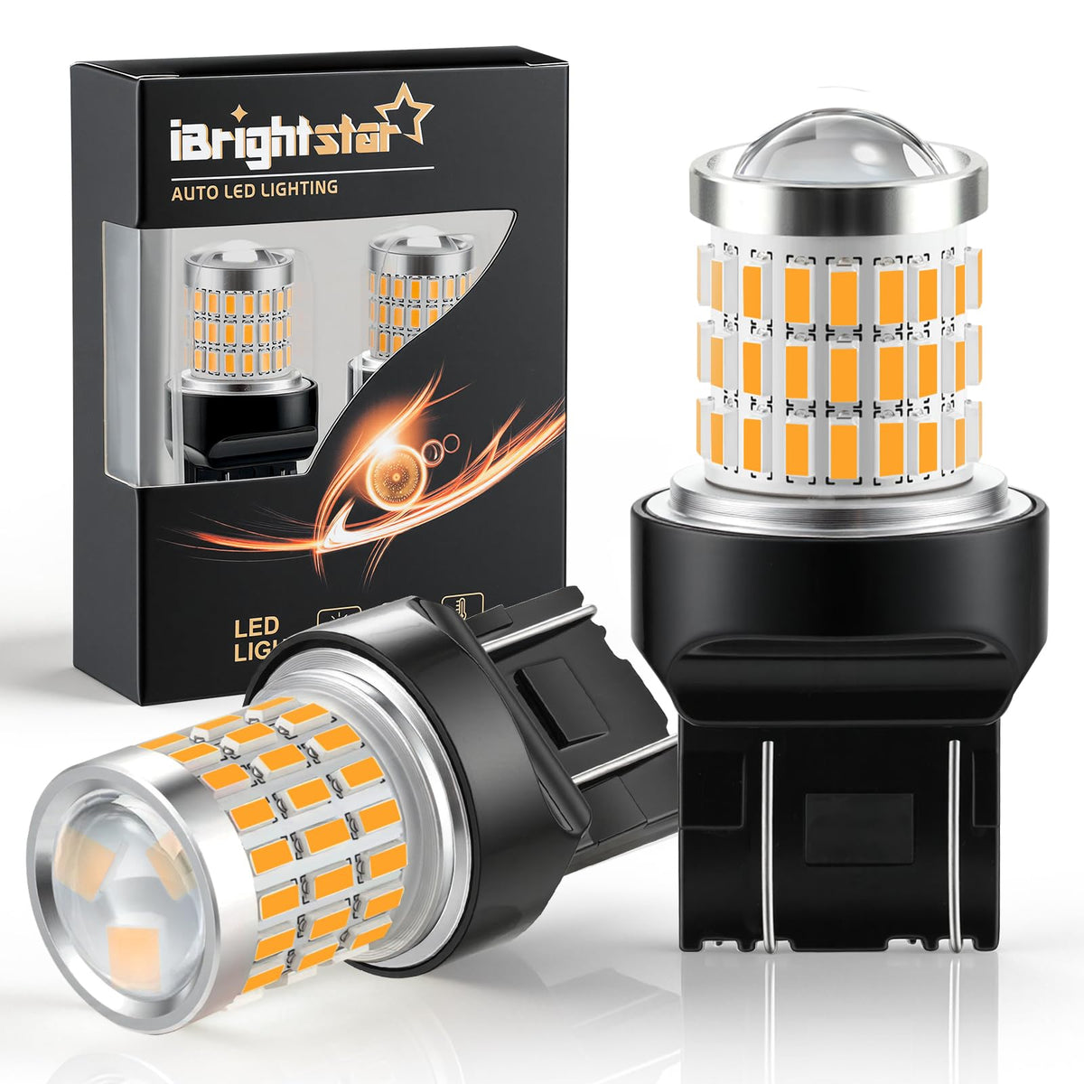 iBrightstar 3157 LED Bulb White, 4157 3156 LED Reverse Light Bulbs Super Bright for Tail Brake Lights Backup Lights Turn Signal Lights, 2 Pack Jansha Store