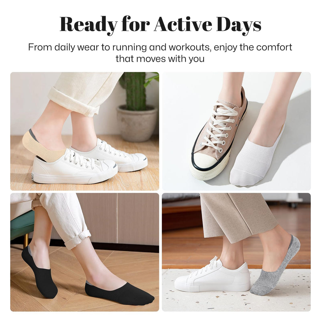 wernies No Show Socks Women Low Cut Ankle Socks Non Slip 4/8 Pairs Jansha Store