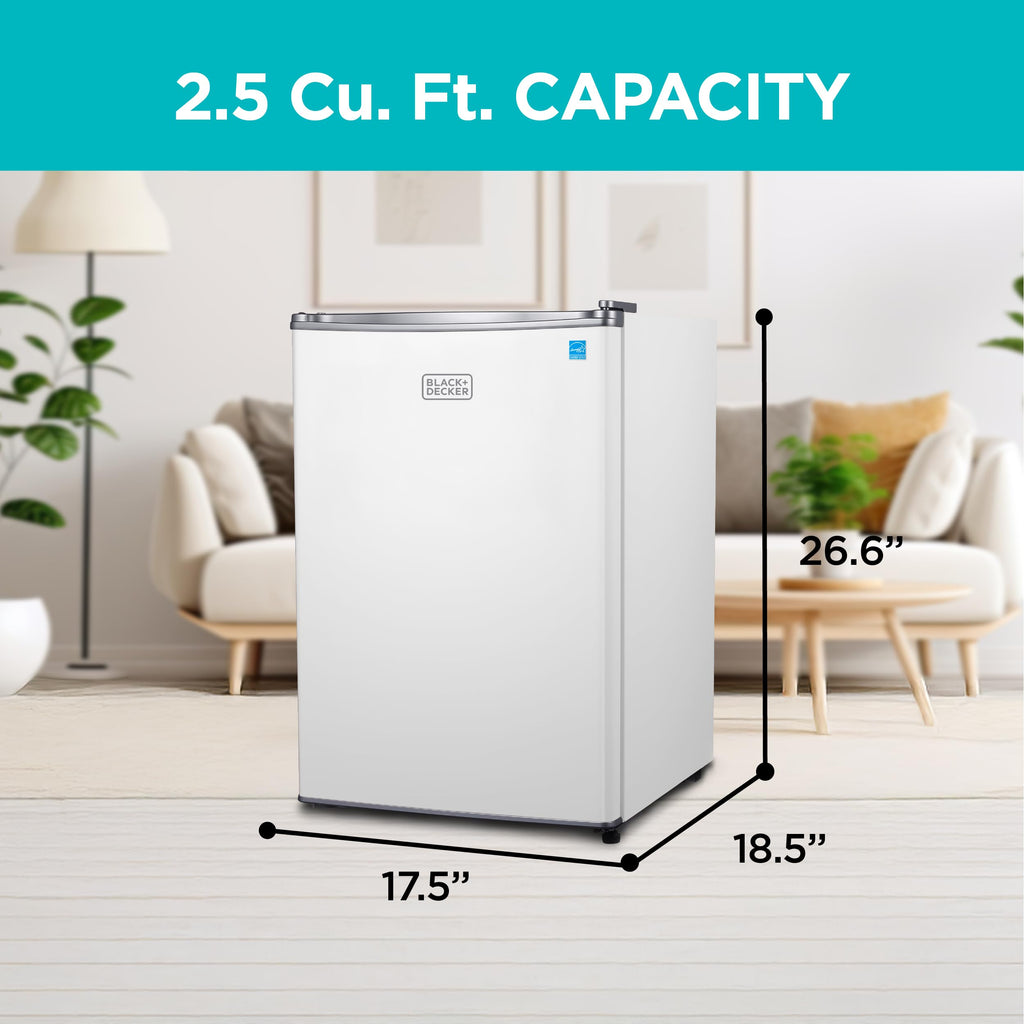 BLACK+DECKER 2.5 Cu. Ft. Compact Refrigerator, BCRK25V, Stainless Look Jansha Store