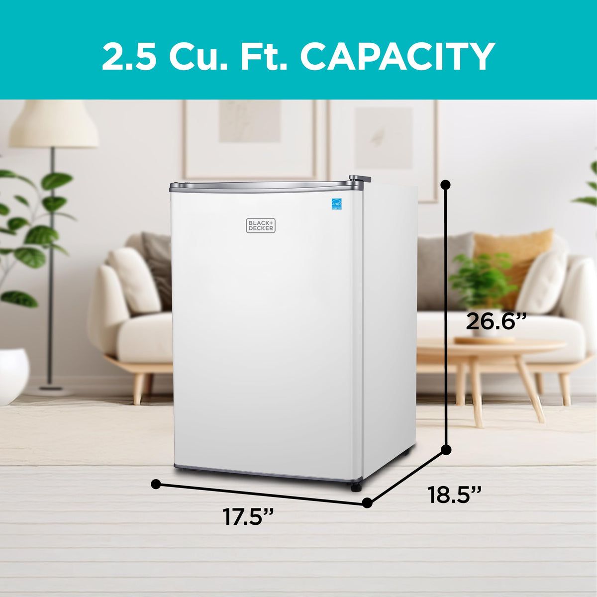 BLACK+DECKER 2.5 Cu. Ft. Compact Refrigerator, BCRK25V, Stainless Look Jansha Store