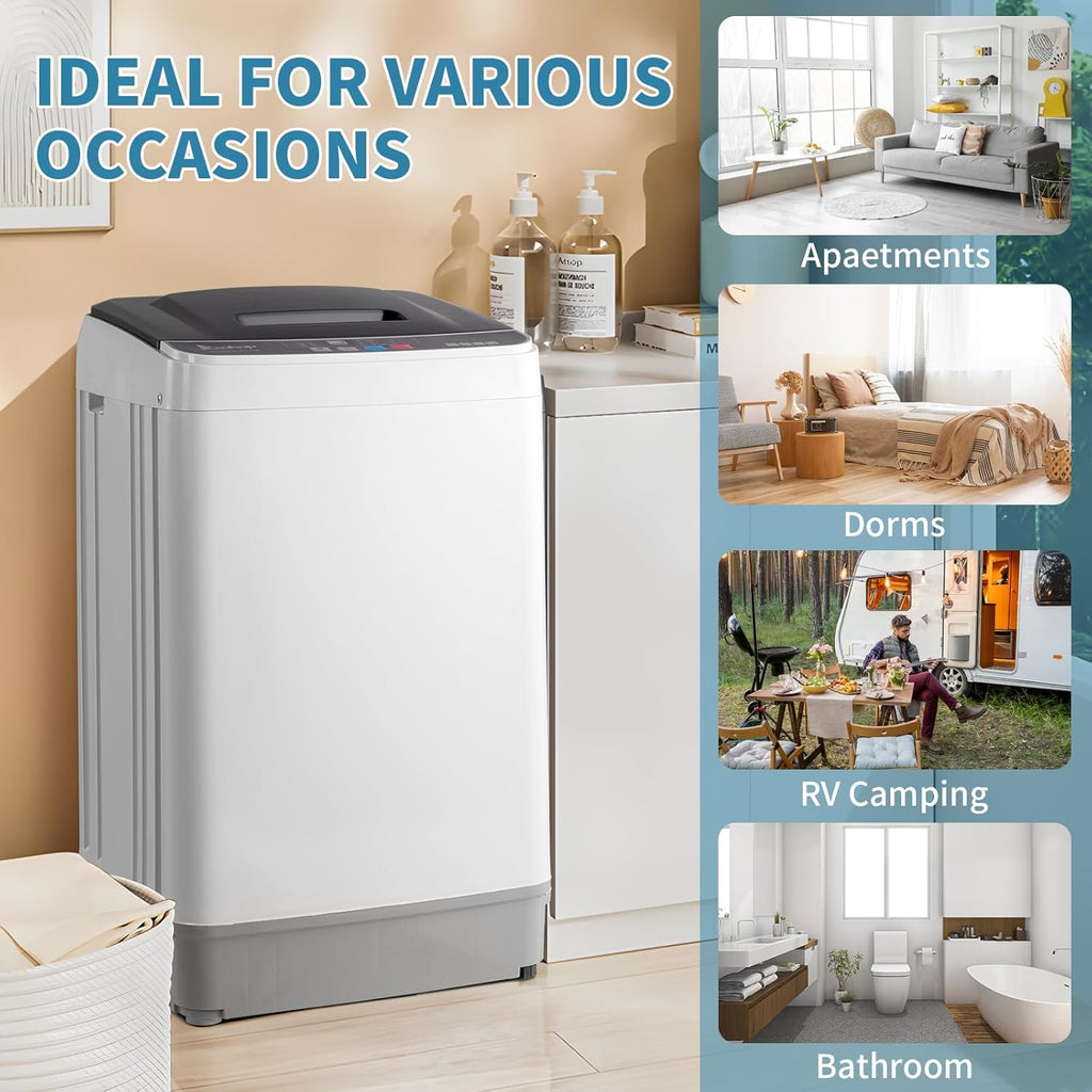 Winado 17.6LBS Full Automatic Portable Washing Machine with Drain Pump Jansha Store