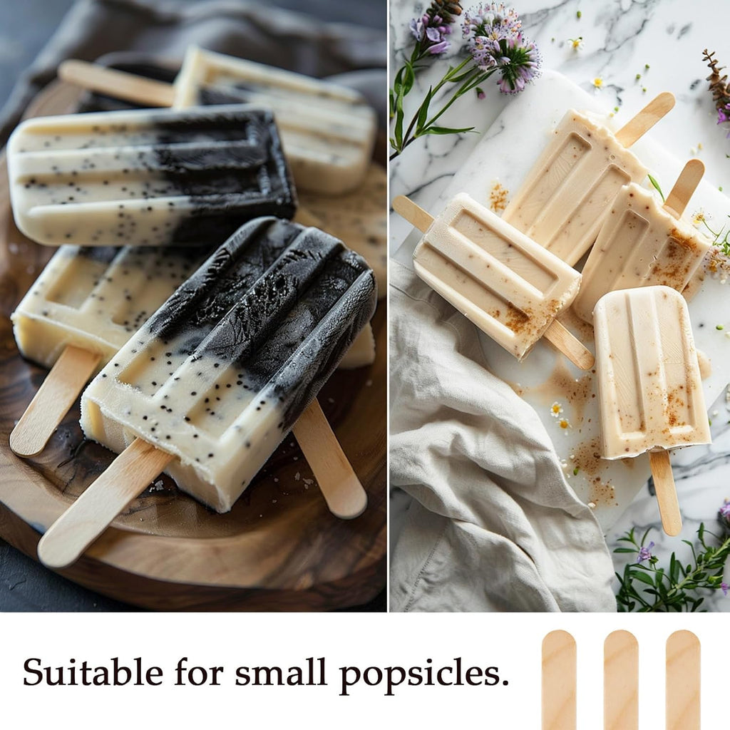 KTOJOY 200 Pcs Craft Sticks Ice Cream Sticks Natural Wood Popsicle Craft Sticks 4.5 inch Length Treat Sticks Ice Pop Sticks for DIY Crafts Jansha Store