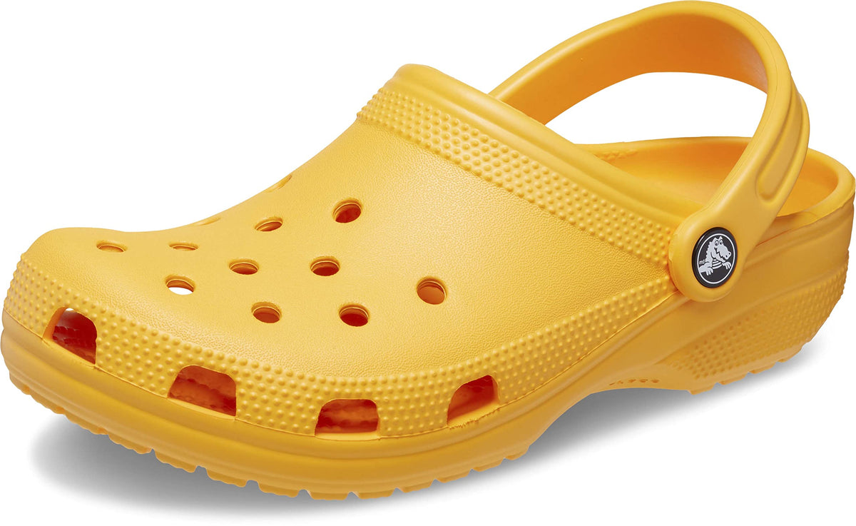 Front view of the classic clog with the toe box and ventilation holes in focus