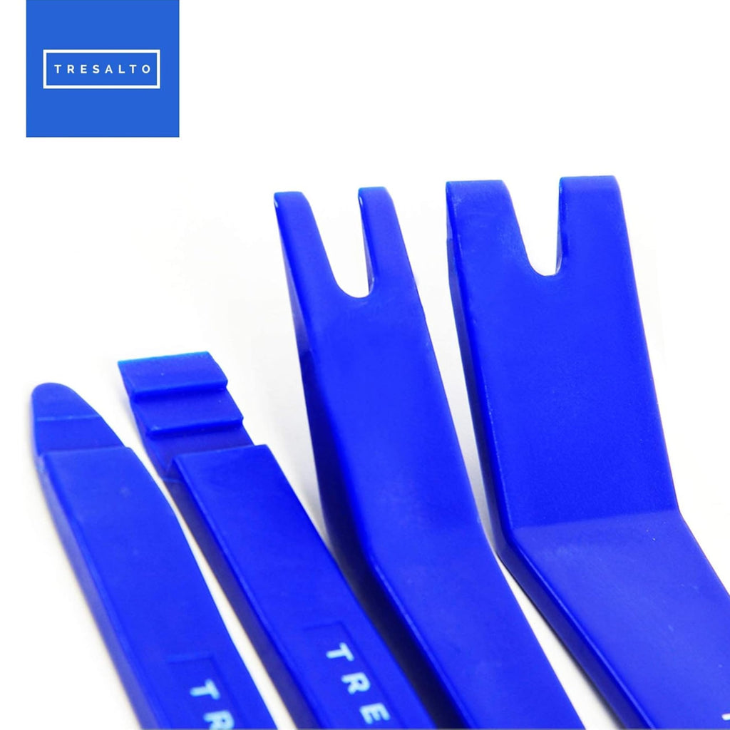 Tresalto Auto Trim Removal Tool Kit - 5 Piece set for Dash, Door Panel, Clip Remover - Scratch-Resist Nylon Pry Tools for Interior Car Trims Work - Panel Prying Tools Included - Blue Jansha Store