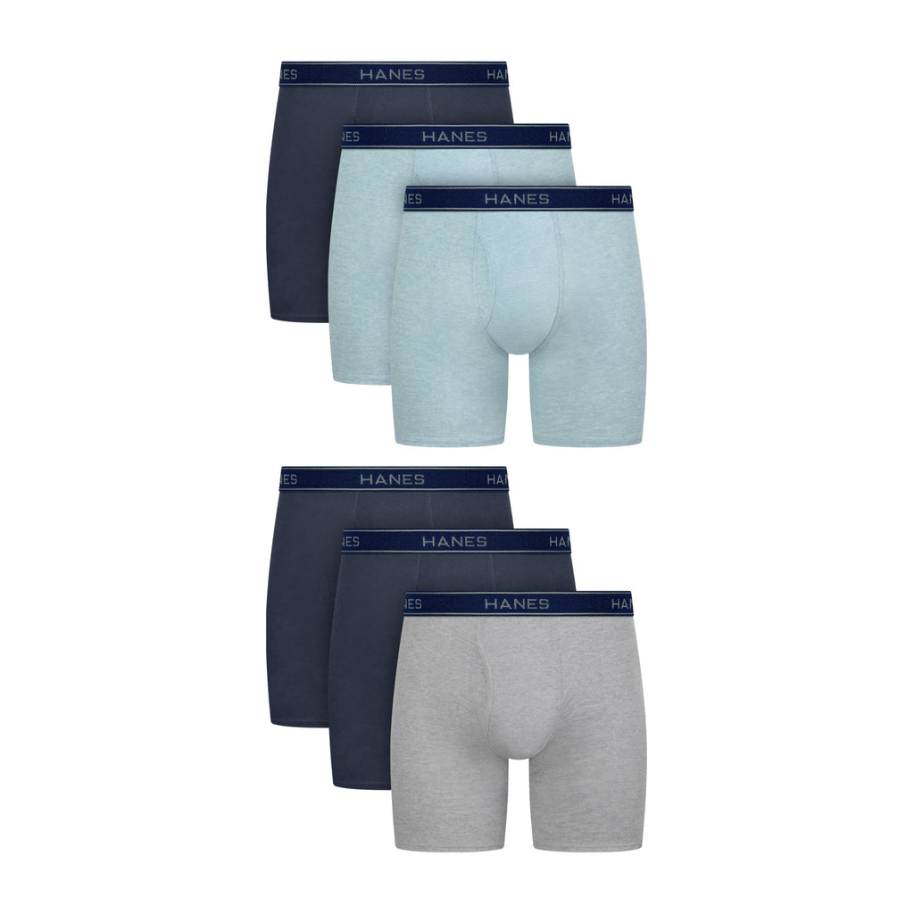 Boxer briefs shown on model, no-ride-up leg fit and stretch fabric