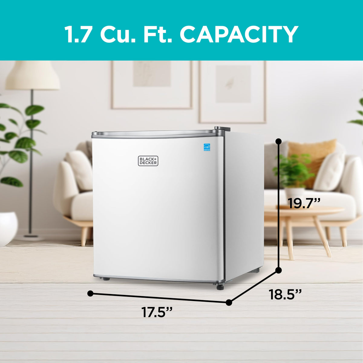 BLACK+DECKER 2.5 Cu. Ft. Compact Refrigerator, BCRK25V, Stainless Look Jansha Store