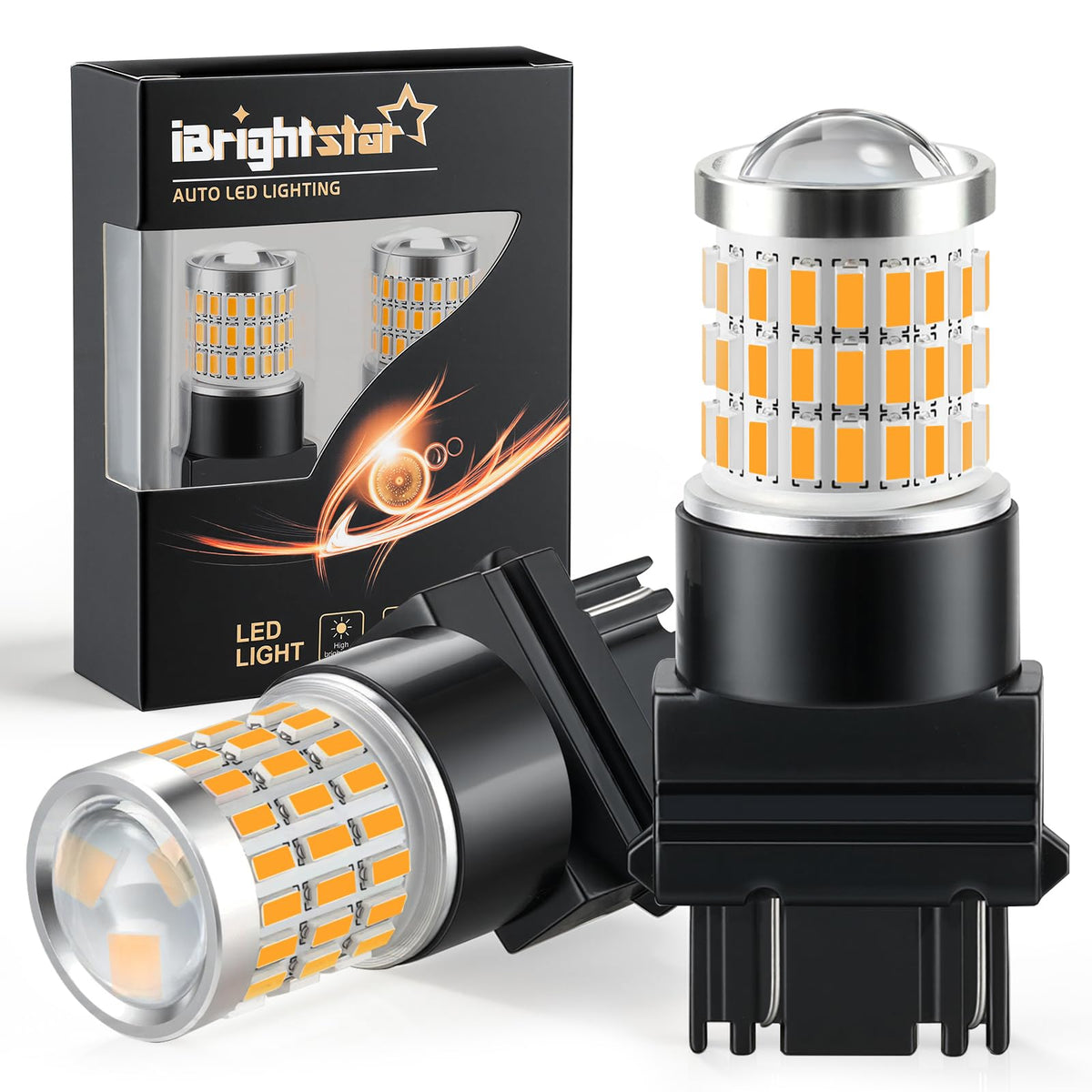 iBrightstar 3157 LED Bulb White, 4157 3156 LED Reverse Light Bulbs Super Bright for Tail Brake Lights Backup Lights Turn Signal Lights, 2 Pack Jansha Store