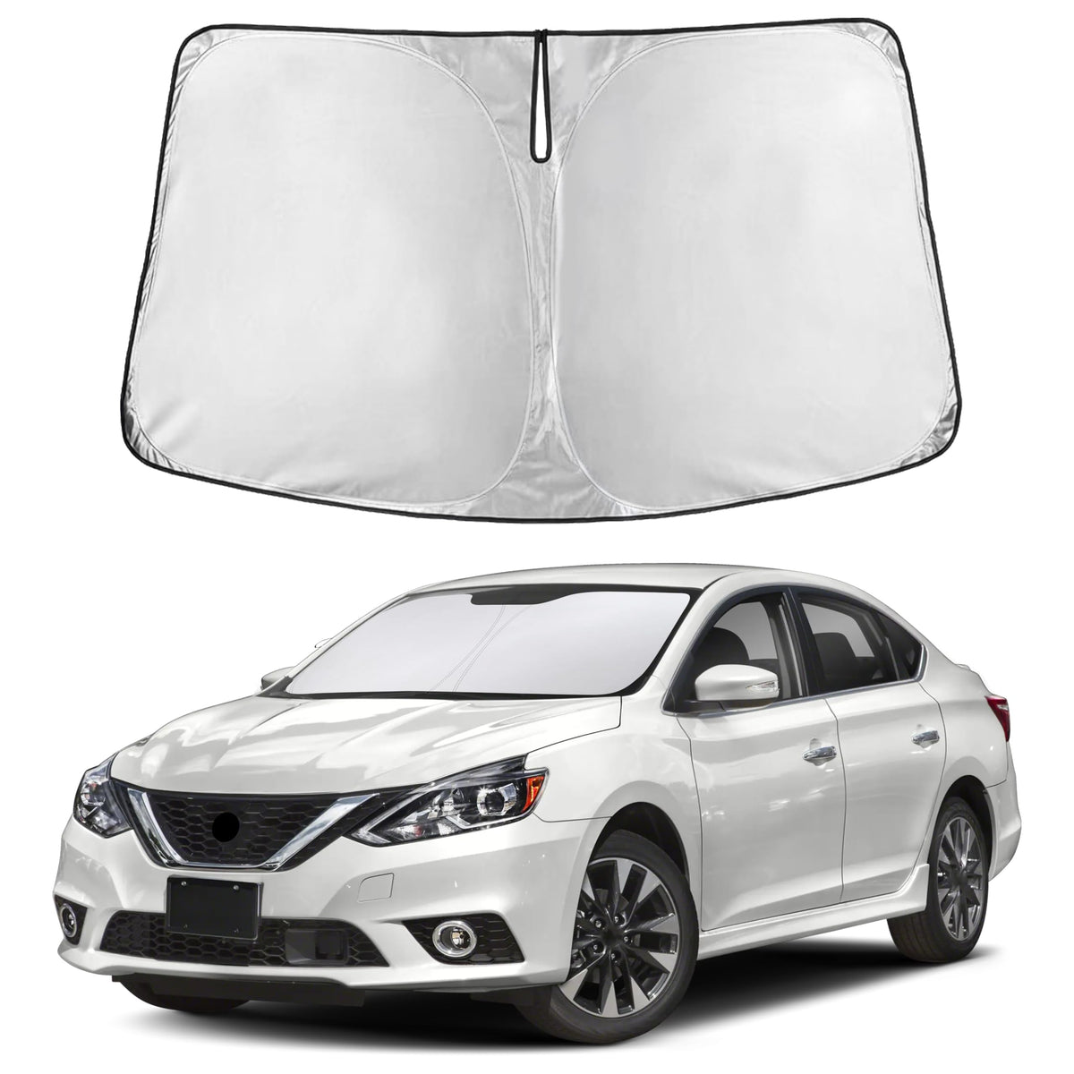 Autovir Windshield Sun Shade, Foldable Car Window Shades, 280T Visor Shade Jansha Store