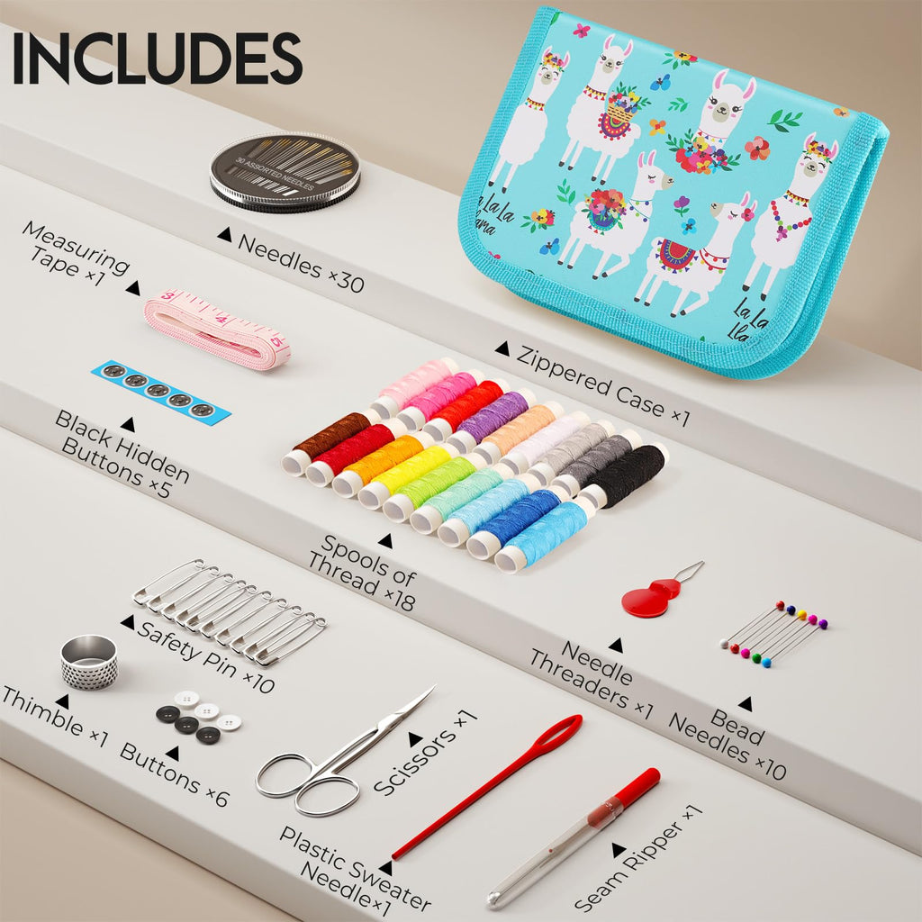 Coquimbo Sewing Kit Gifts for Adults Teen Grils Women Mom Grandma, Portable Sewing Supplies Contains Tape Measure, Scissors, Thimble, Thread, Sewing Needles (Beige, M) Jansha Store