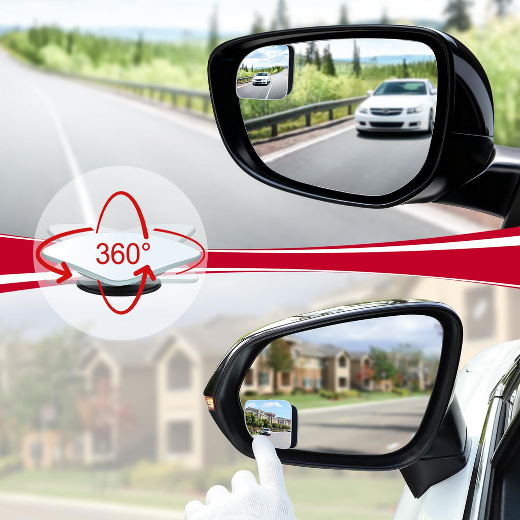 LivTee Blind Spot Mirror, 2" Round HD Glass Frameless Convex Rear View Mirrors Exterior Accessories with Wide Angle Adjustable Stick for Car SUV and Trucks, Pack of 2 Jansha Store