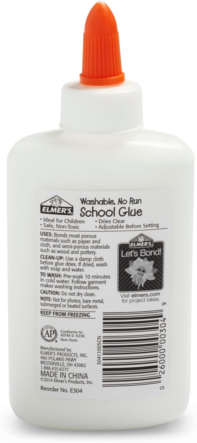 Elmer's Liquid School Glue, Washable, Safe and Nontoxic, 4oz, 1 Count - Back to School Supplies Jansha Store